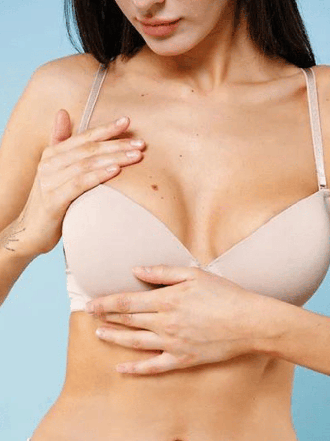 Woman in nude bra Woman in nude bra